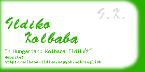 ildiko kolbaba business card